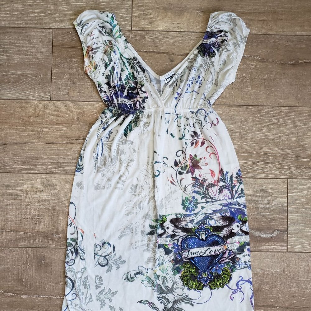 [Paris Paris] Summer Print Dress Swimsuit Cover-up